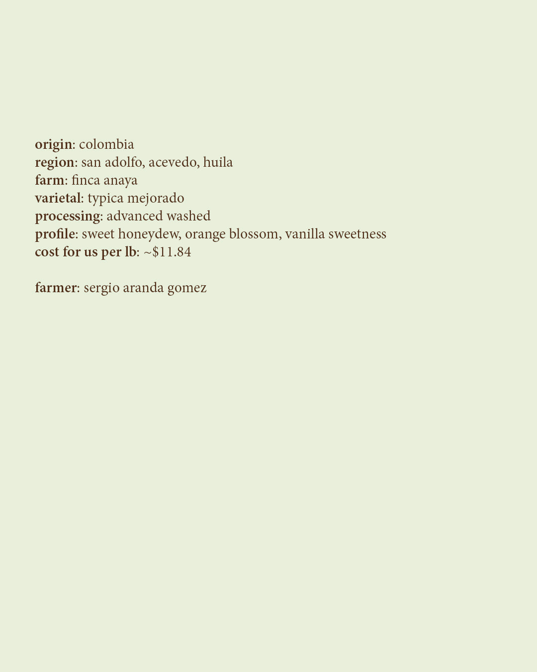 Finca Anaya - Advanced Washed Typica Mejorado